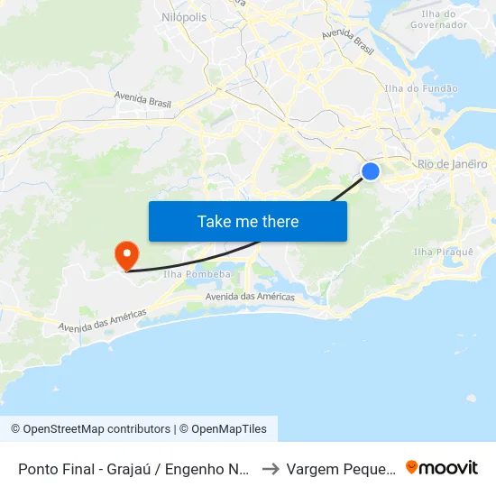 Ponto Final - Grajaú / Engenho Novo to Vargem Pequena map