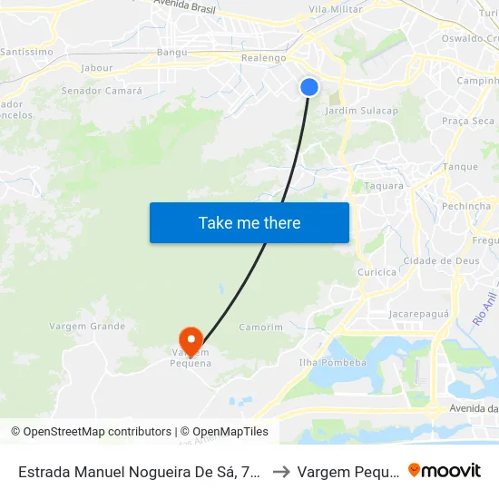 Estrada Manuel Nogueira De Sá, 769-791 to Vargem Pequena map
