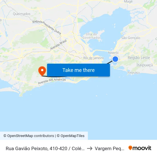 Rua Gavião Peixoto, 410-420 / Colégio Mv1 to Vargem Pequena map