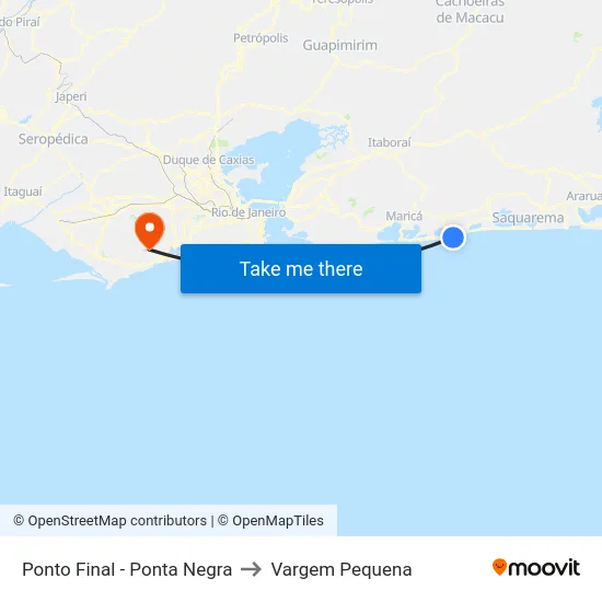 Ponto Final - Ponta Negra to Vargem Pequena map