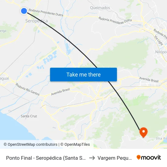 Ponto Final - Seropédica (Santa Sofia) to Vargem Pequena map