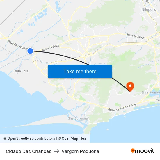 Cidade Das Crianças to Vargem Pequena map