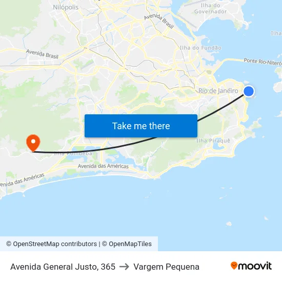 Avenida General Justo, 365 to Vargem Pequena map