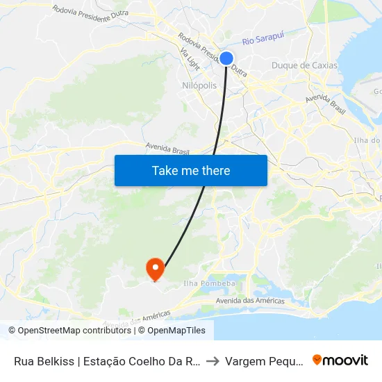 Rua Belkiss | Estação Coelho Da Rocha to Vargem Pequena map