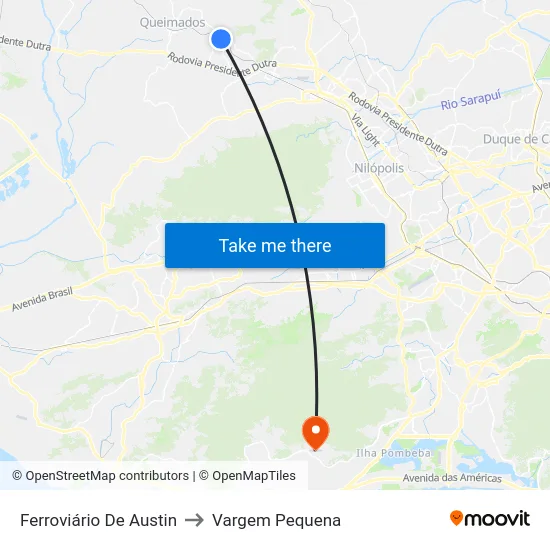 Ferroviário De Austin to Vargem Pequena map