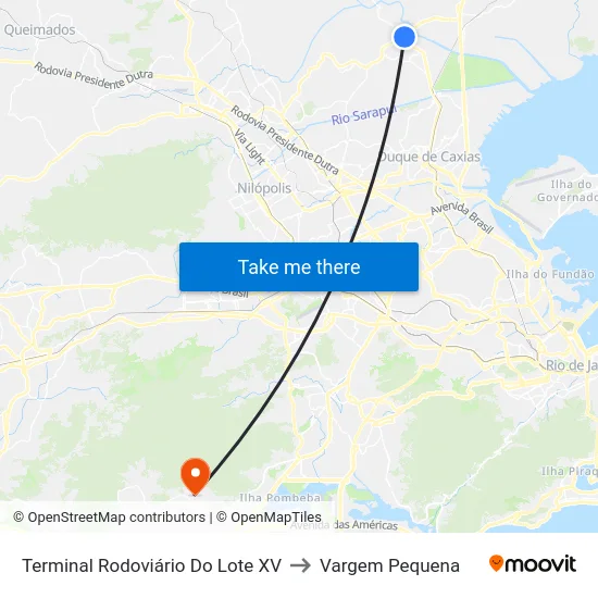 Terminal Rodoviário Do Lote XV to Vargem Pequena map