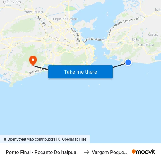 Ponto Final - Recanto De Itaipuaçu to Vargem Pequena map