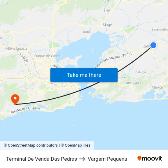 Terminal De Venda Das Pedras to Vargem Pequena map