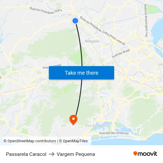 Passarela Caracol to Vargem Pequena map