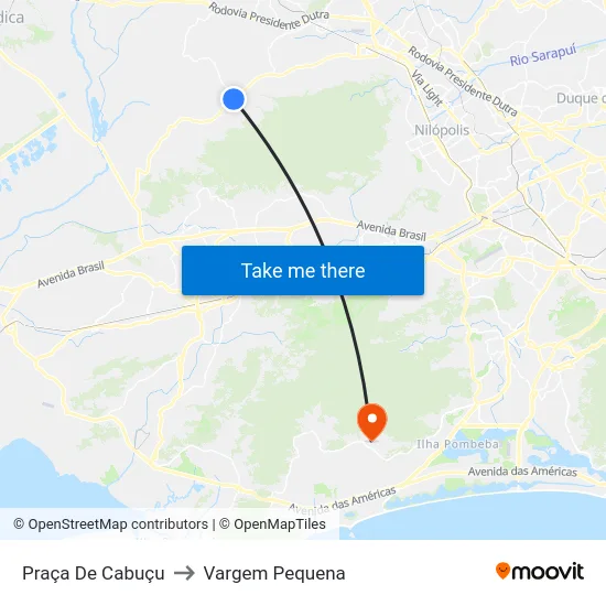 Praça De Cabuçu to Vargem Pequena map