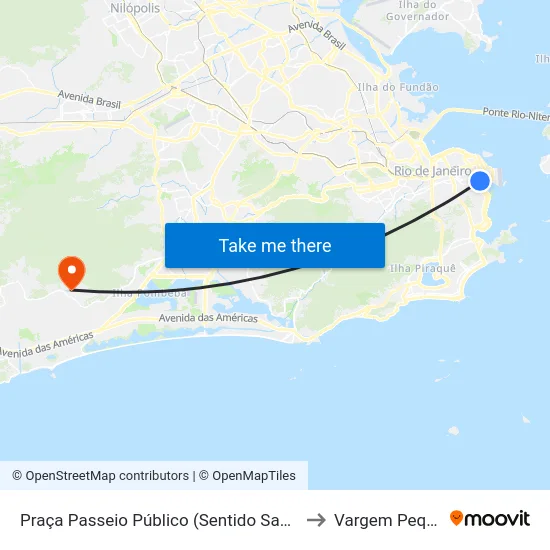 Praça Passeio Público (Sentido Santa Luzia) to Vargem Pequena map