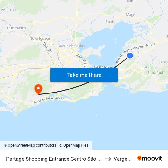 Partage Shopping Entrance Centro São Gonçalo - Rio De Janeiro 24445 Brasil to Vargem Pequena map