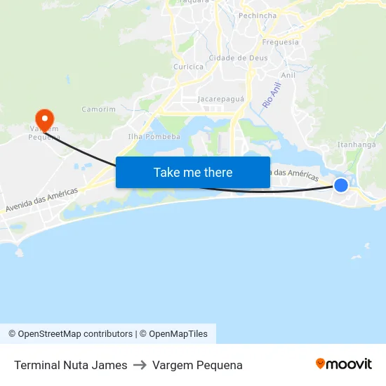 Terminal Nuta James to Vargem Pequena map