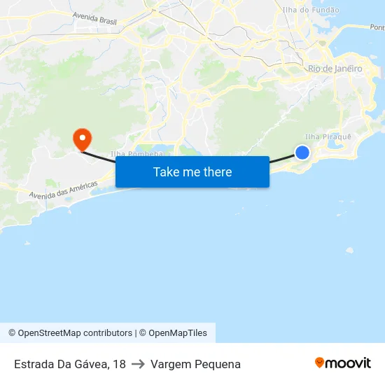 Estrada Da Gávea, 18 to Vargem Pequena map