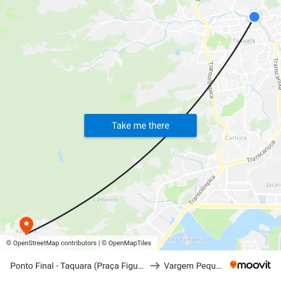 Ponto Final - Taquara (Praça Figueira) to Vargem Pequena map