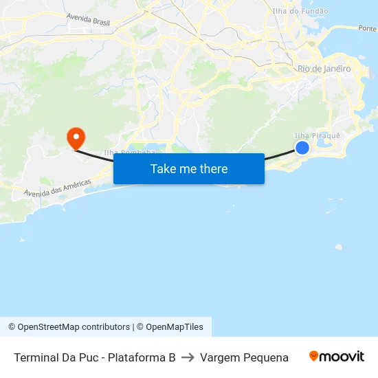 Terminal Da Puc - Plataforma B to Vargem Pequena map