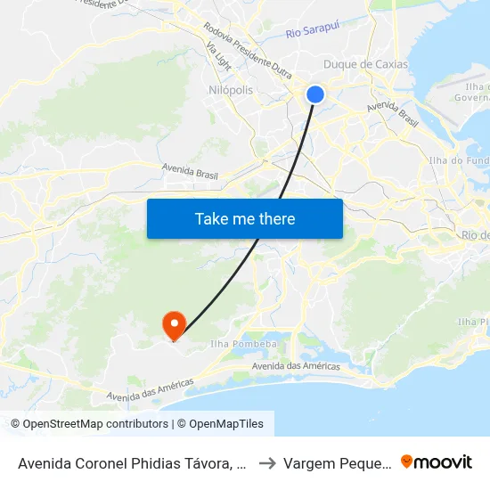 Avenida Coronel Phidias Távora, 360 to Vargem Pequena map