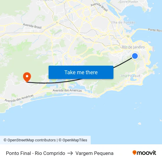 Ponto Final - Rio Comprido to Vargem Pequena map
