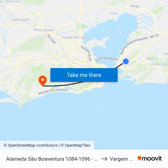 Alameda São Boaventura 1084-1096 - Fonseca Niterói - Rj Brasil to Vargem Pequena map