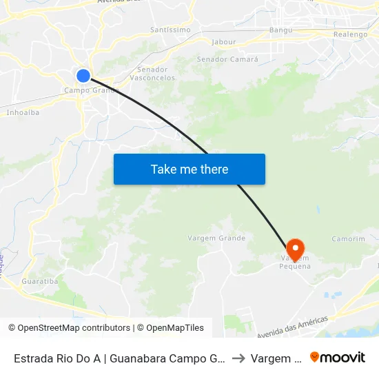 Estrada Rio Do A | Guanabara Campo Grande II (Sentido Mendanha) to Vargem Pequena map