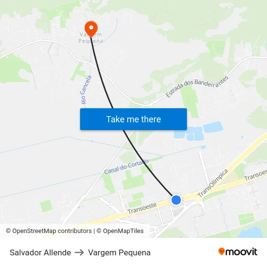 Salvador Allende to Vargem Pequena map