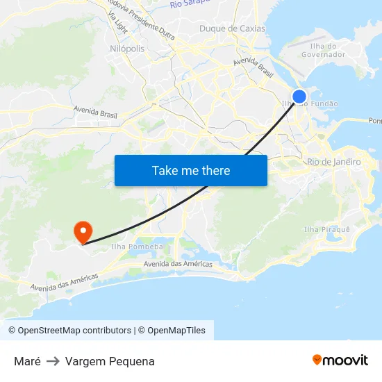 Maré to Vargem Pequena map