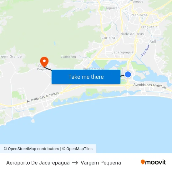 Aeroporto De Jacarepaguá to Vargem Pequena map