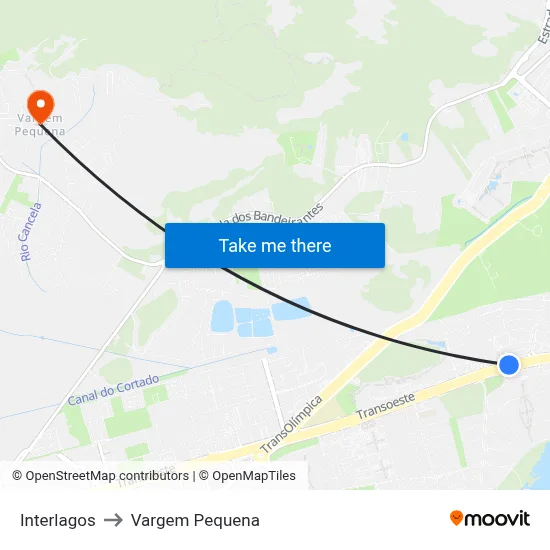 Interlagos to Vargem Pequena map