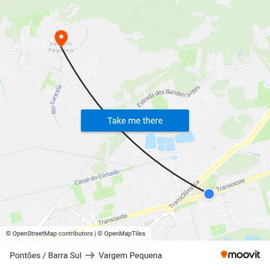 Pontões / Barra Sul to Vargem Pequena map