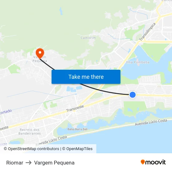 Riomar to Vargem Pequena map
