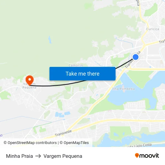 Minha Praia to Vargem Pequena map