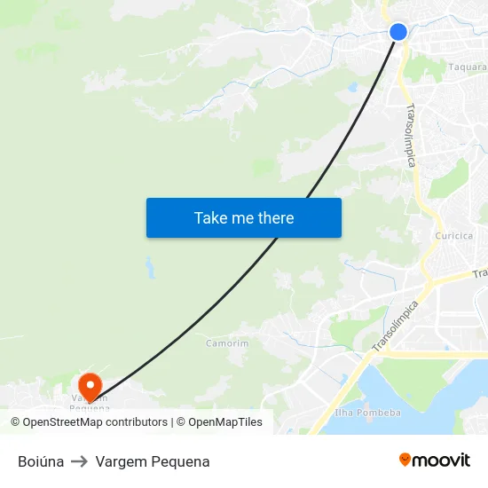 Boiúna to Vargem Pequena map