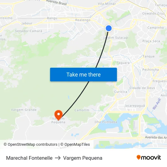 Marechal Fontenelle to Vargem Pequena map