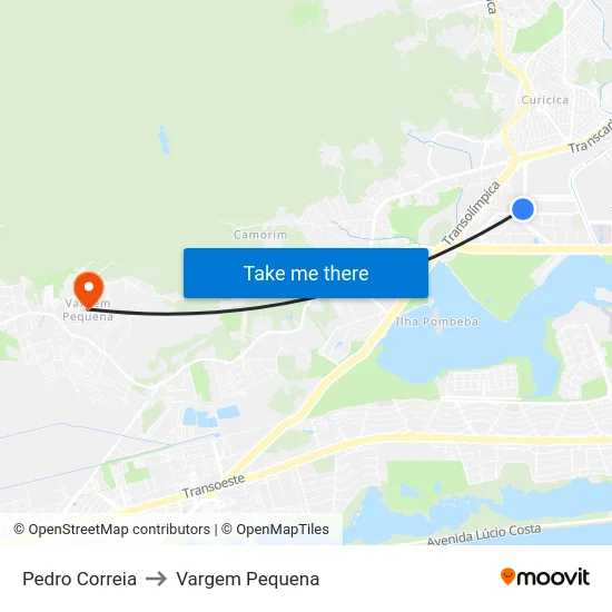 Pedro Correia to Vargem Pequena map