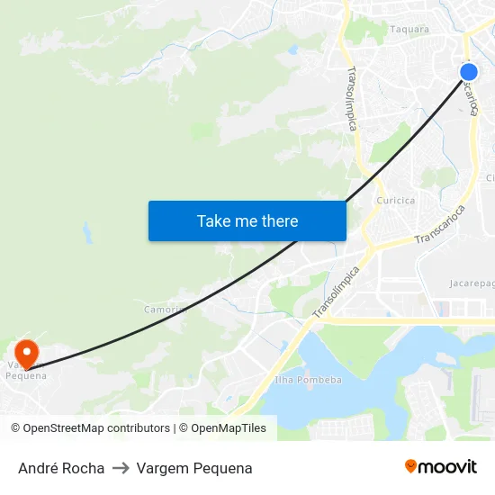 André Rocha to Vargem Pequena map