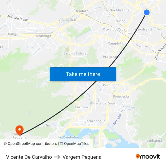 Vicente De Carvalho to Vargem Pequena map