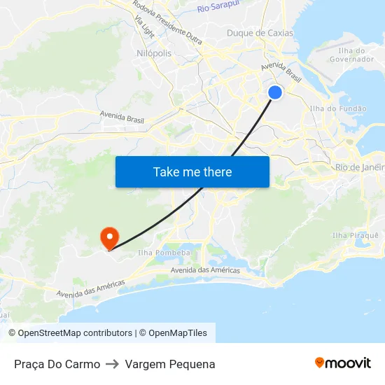 Praça Do Carmo to Vargem Pequena map