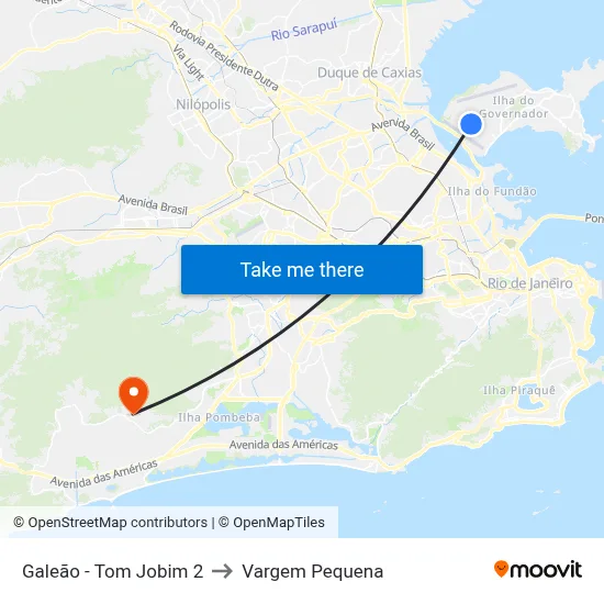 Galeão - Tom Jobim 2 to Vargem Pequena map