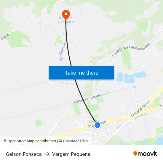 Gelson Fonseca to Vargem Pequena map