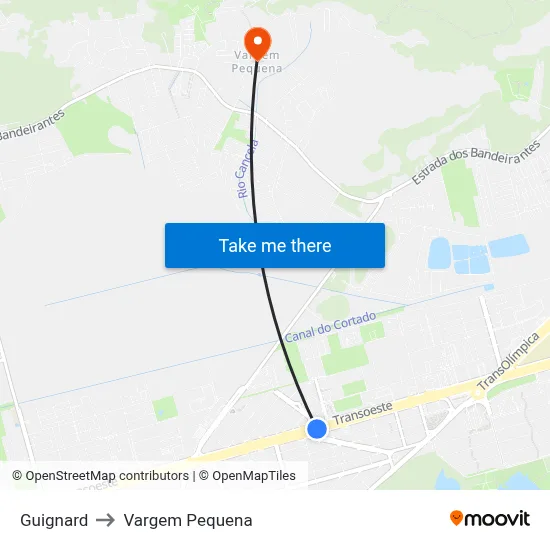 Guignard to Vargem Pequena map