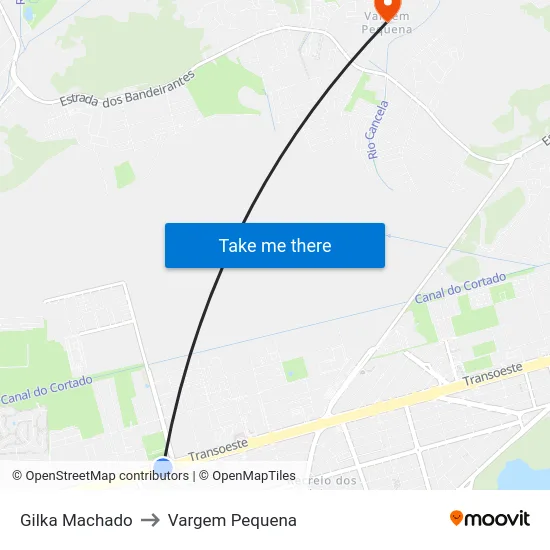 Gilka Machado to Vargem Pequena map