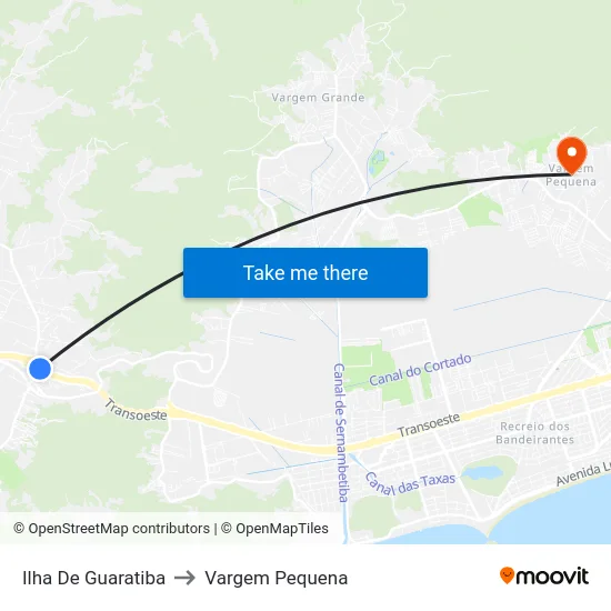 Ilha De Guaratiba to Vargem Pequena map