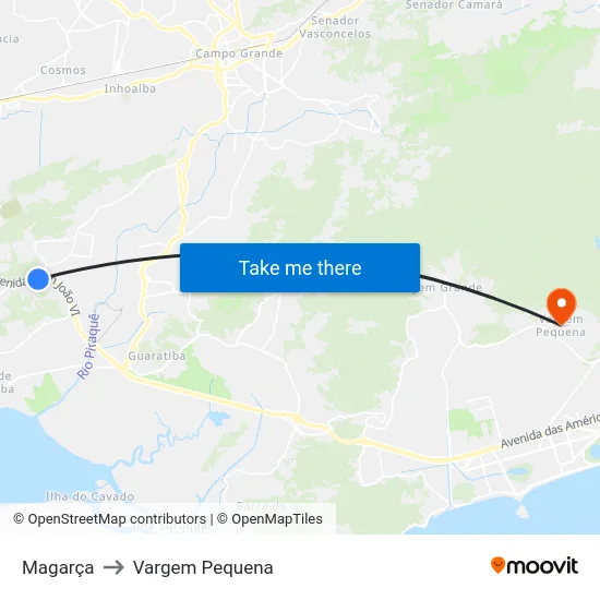 Magarça to Vargem Pequena map