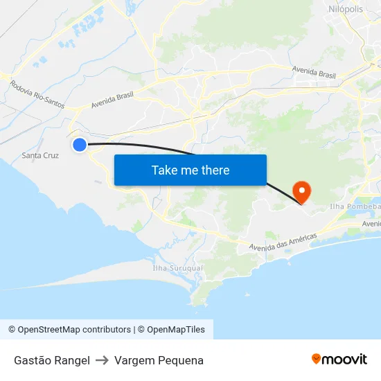Gastão Rangel to Vargem Pequena map