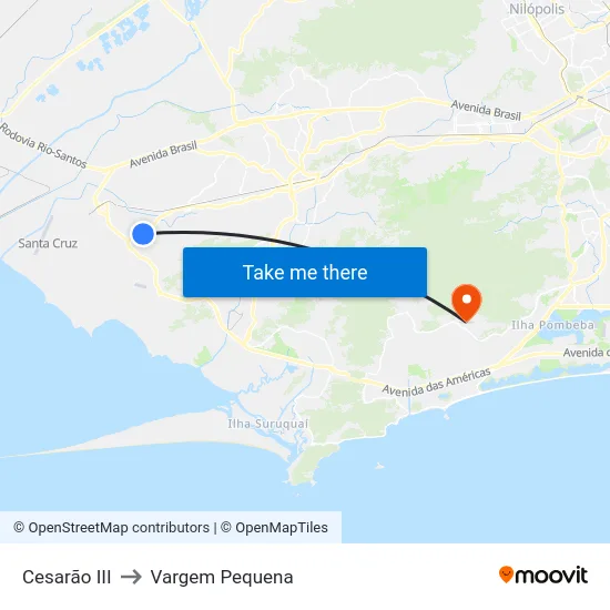 Cesarão III to Vargem Pequena map