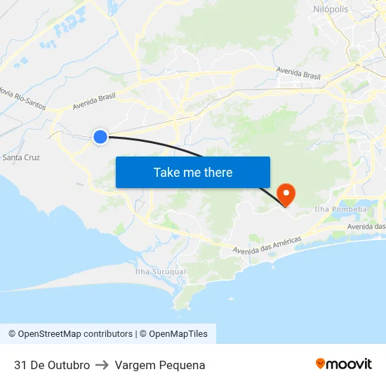 31 De Outubro to Vargem Pequena map