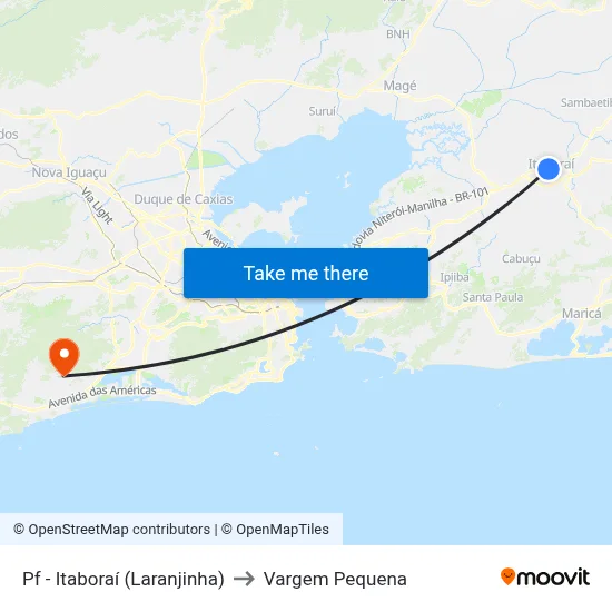 Pf - Itaboraí (Laranjinha) to Vargem Pequena map