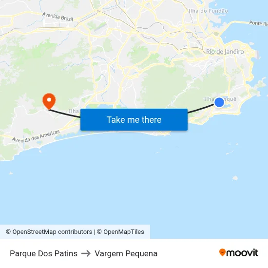 Parque Dos Patins to Vargem Pequena map