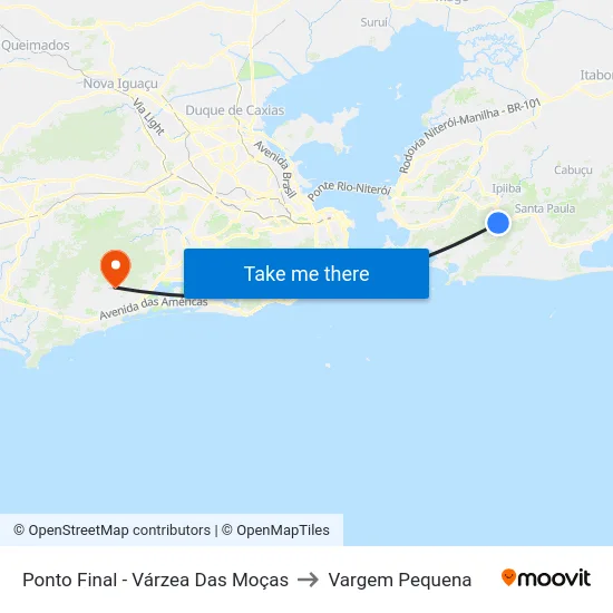 Ponto Final - Várzea Das Moças to Vargem Pequena map