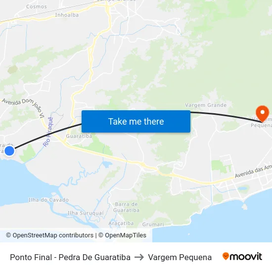 Ponto Final - Pedra De Guaratiba to Vargem Pequena map